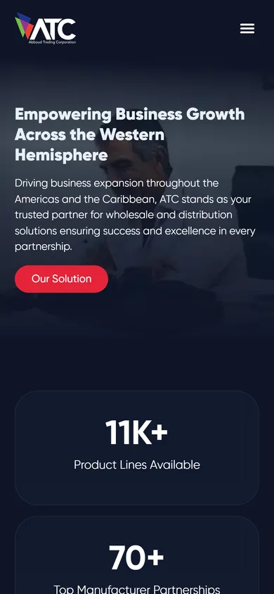 Abboud Trading - mobile view