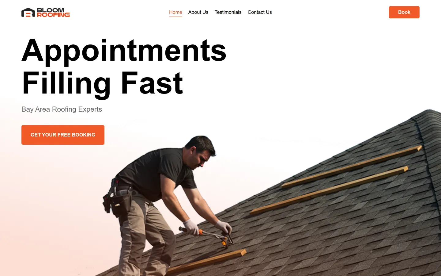Bloom Roofing - desktop view