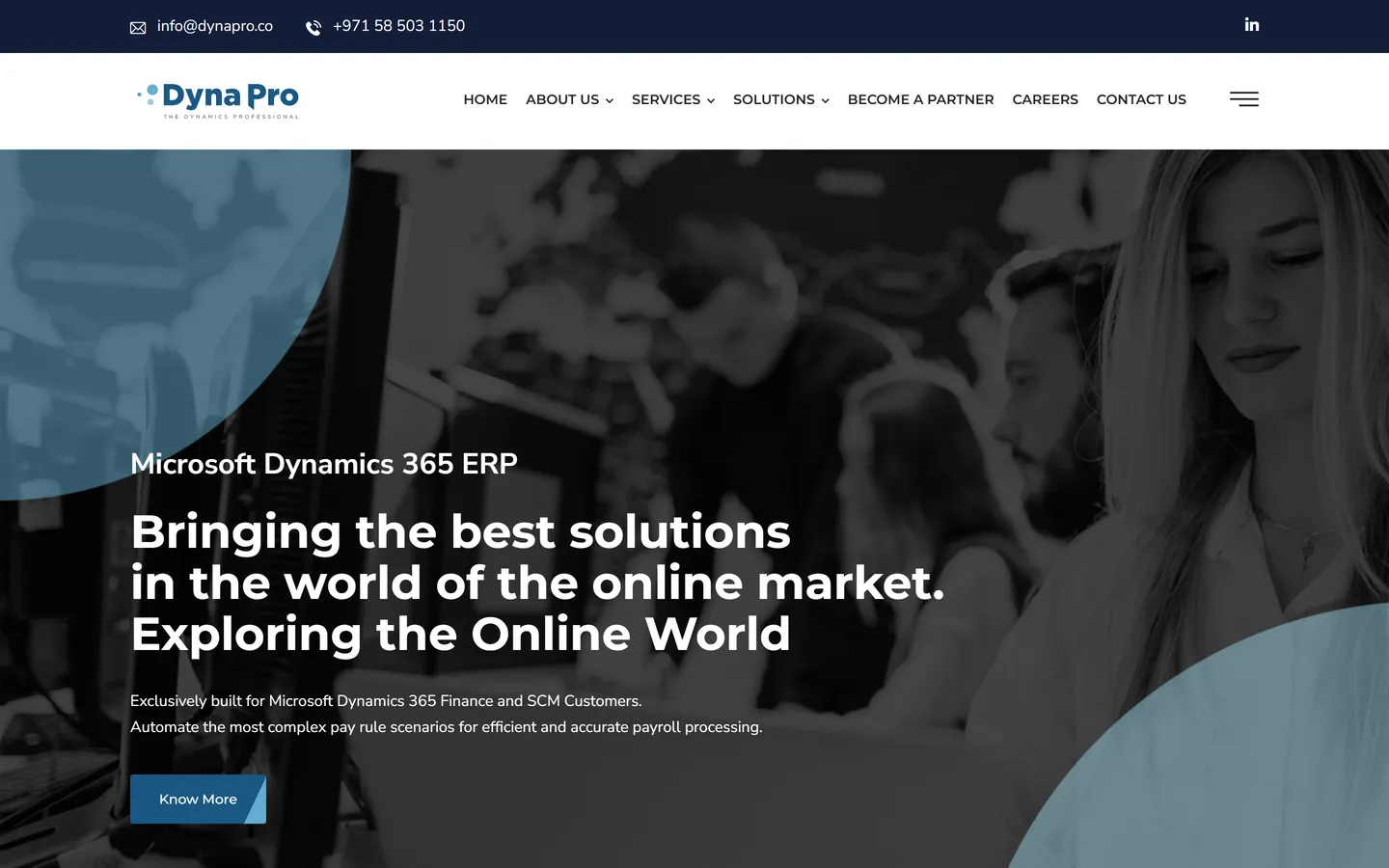 Dynapro - desktop view