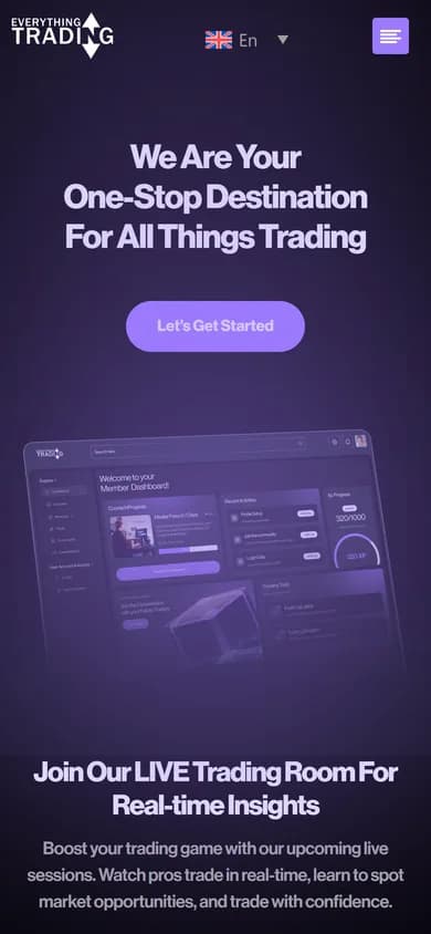 Everything Trading - mobile view