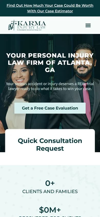 Karma Injury Law - mobile view