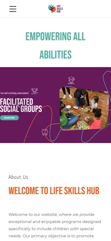 Life Skills Hub QA - mobile view