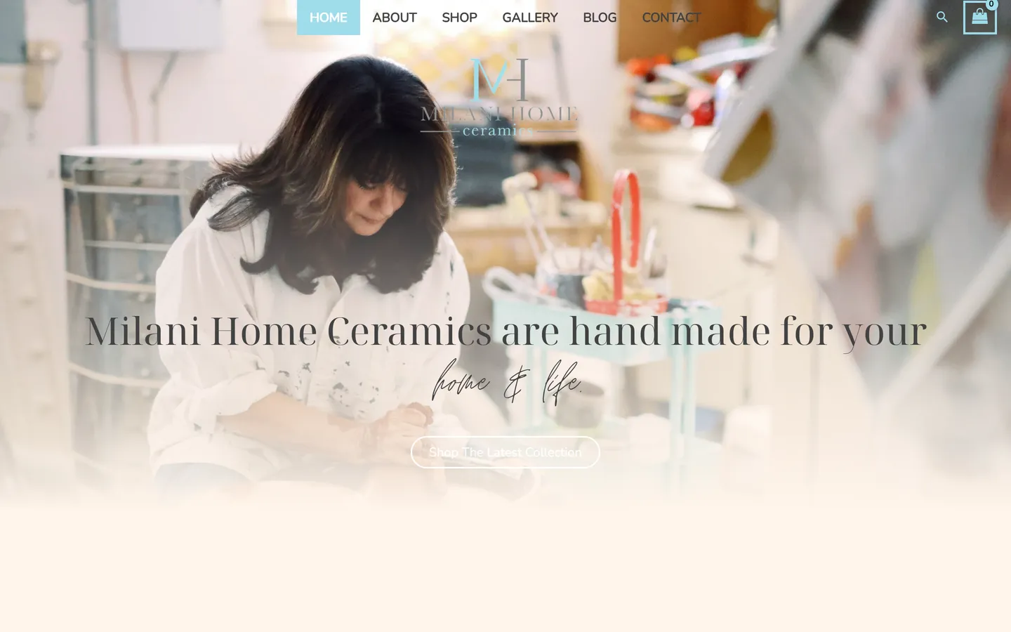 Milani Home - desktop view