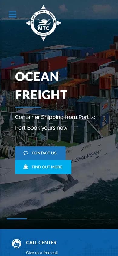 MTC Shipping - mobile view