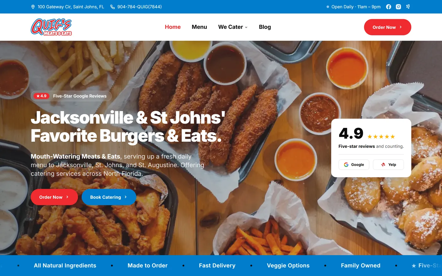 Quig's Meats & Eats - desktop view