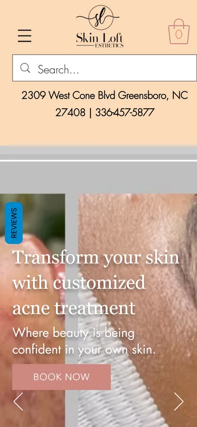 Skin Loft Esthetics - mobile view