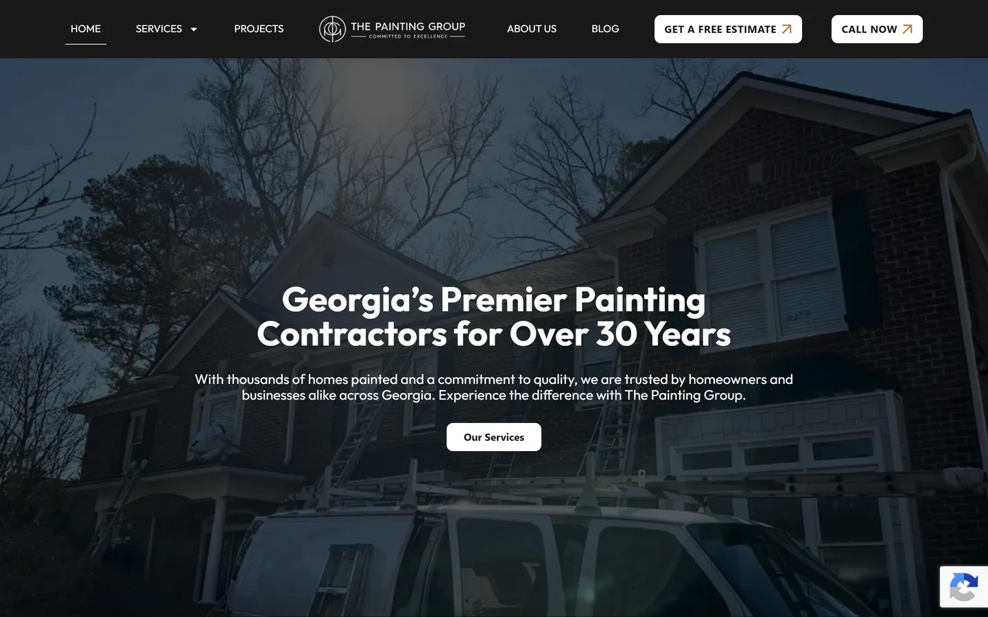 The Painting Group - desktop view