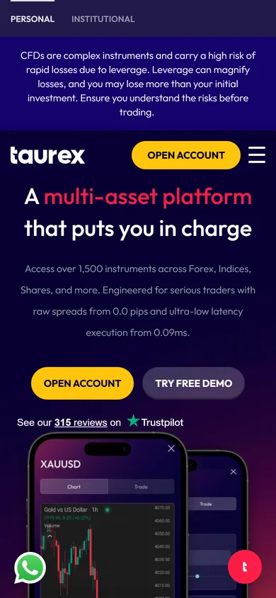Taurex - mobile view