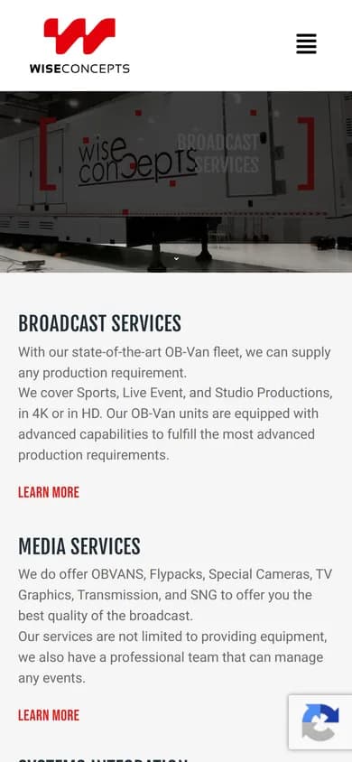 Wise Concepts TV - mobile view