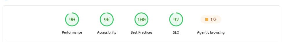 Google PageSpeed Insights after the engagement — Performance 90, SEO 92, Best Practices 100